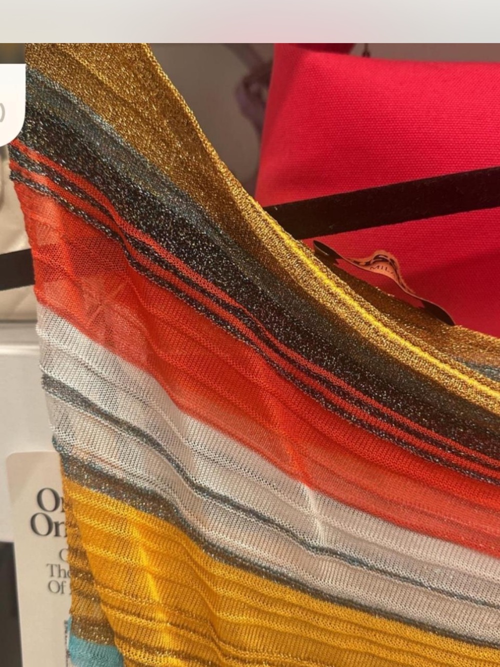 Missoni One-Shoulder Multistripe Mini Dress in Turquoise, Pink, Yellow & Green - Picture 4 of 4